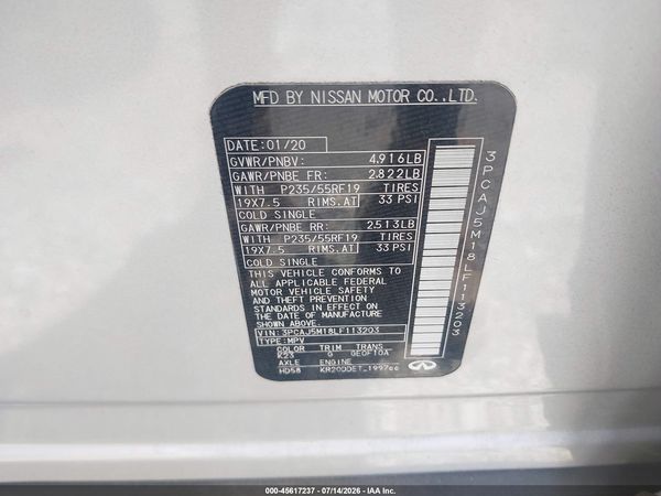 2020 INFINITI QX50 ESSENTIAL