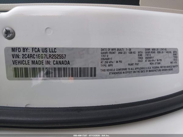 2020 CHRYSLER PACIFICA TOURING L PLUS