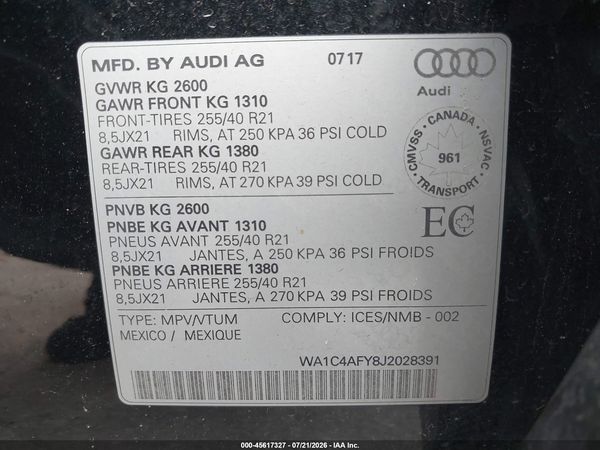 2018 AUDI SQ5 3.0T PREMIUM PLUS