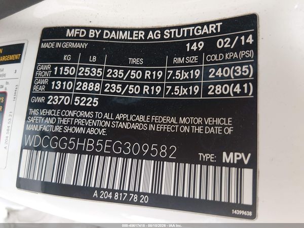2014 MERCEDES-BENZ GLK 350 GLK350