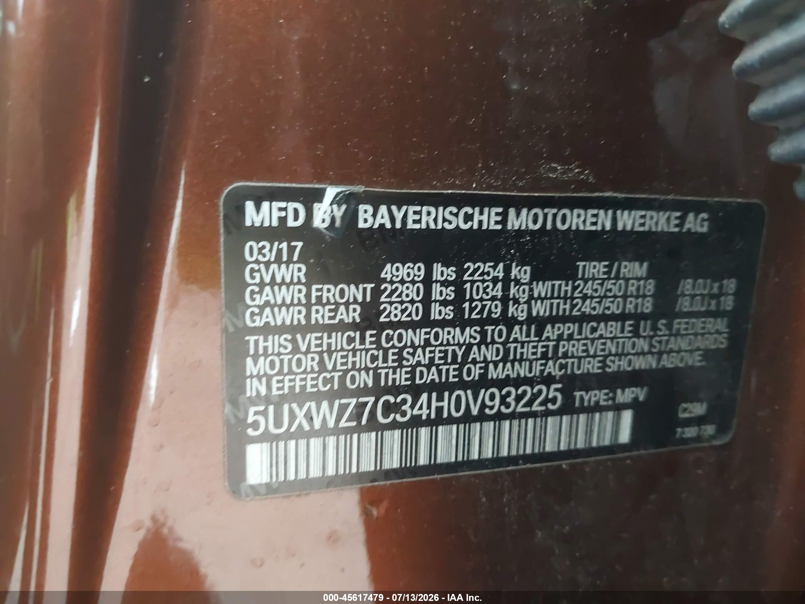 2017 BMW X3 SDRIVE28I
