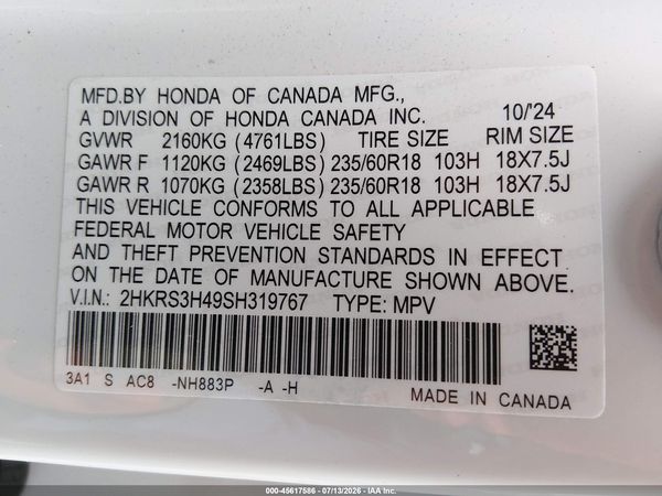 2025 HONDA CR-V EX 2WD