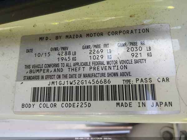 2016 MAZDA MAZDA6 I GRAND TOURING