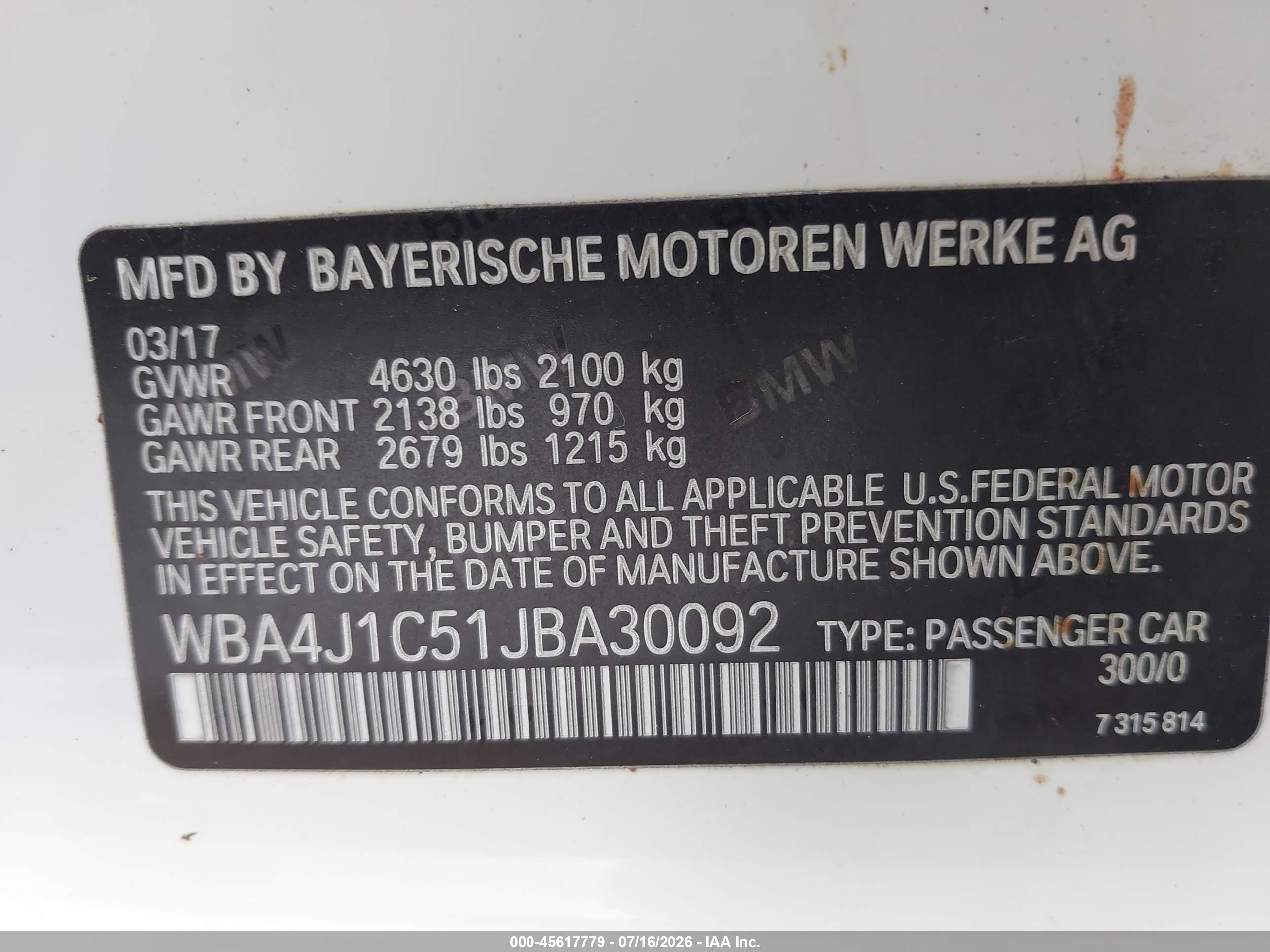 2018 BMW 430I GRAN COUPE