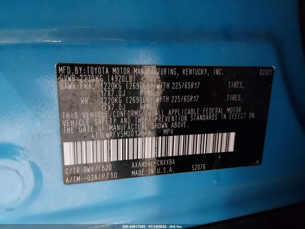 2021 TOYOTA RAV4 HYBRID LE