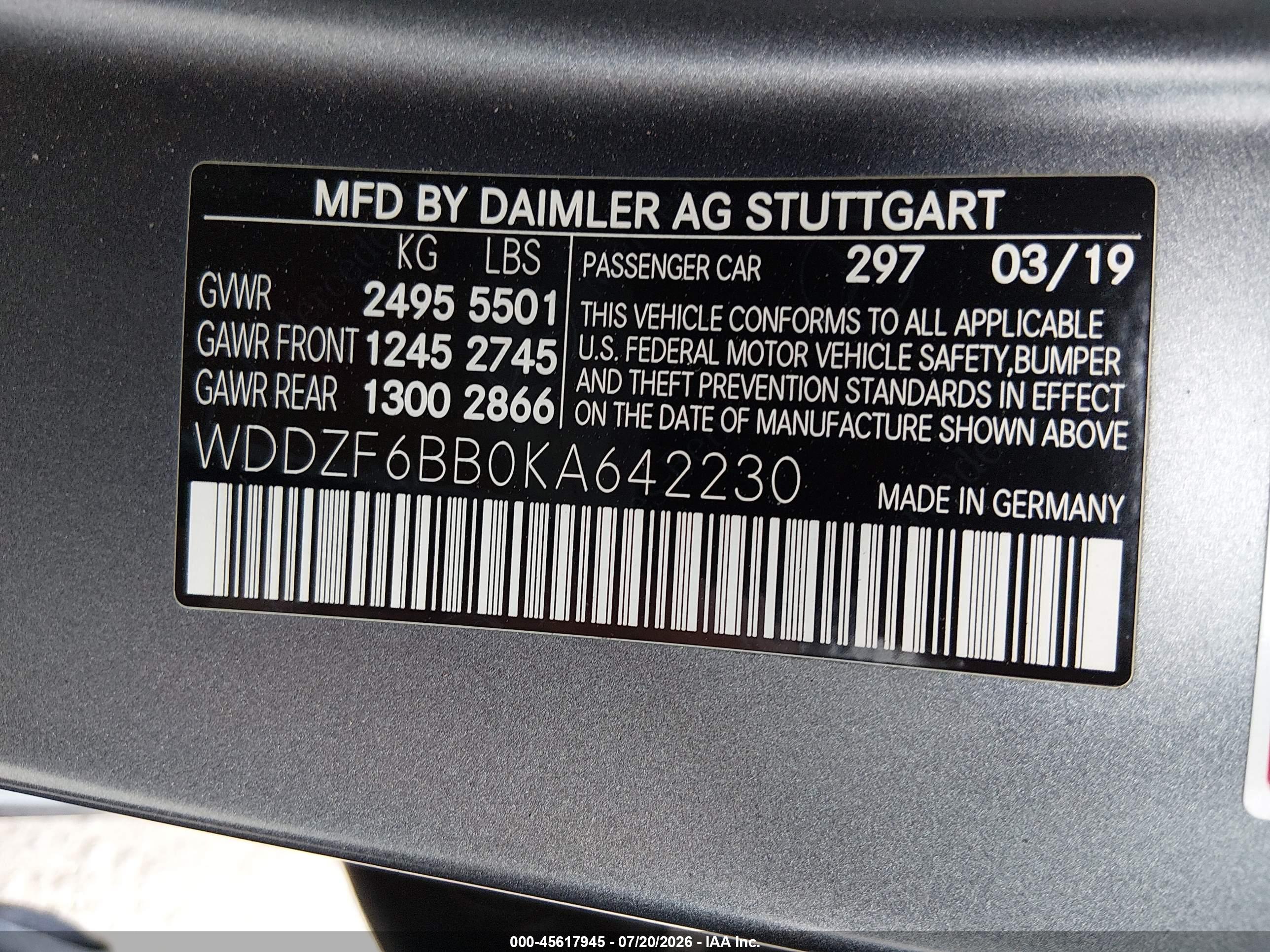 2019 MERCEDES-BENZ AMG E 53 4MATIC