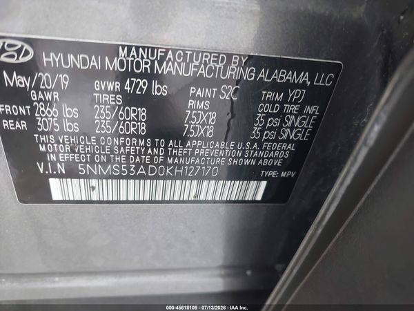 2019 HYUNDAI SANTA FE ULTIMATE