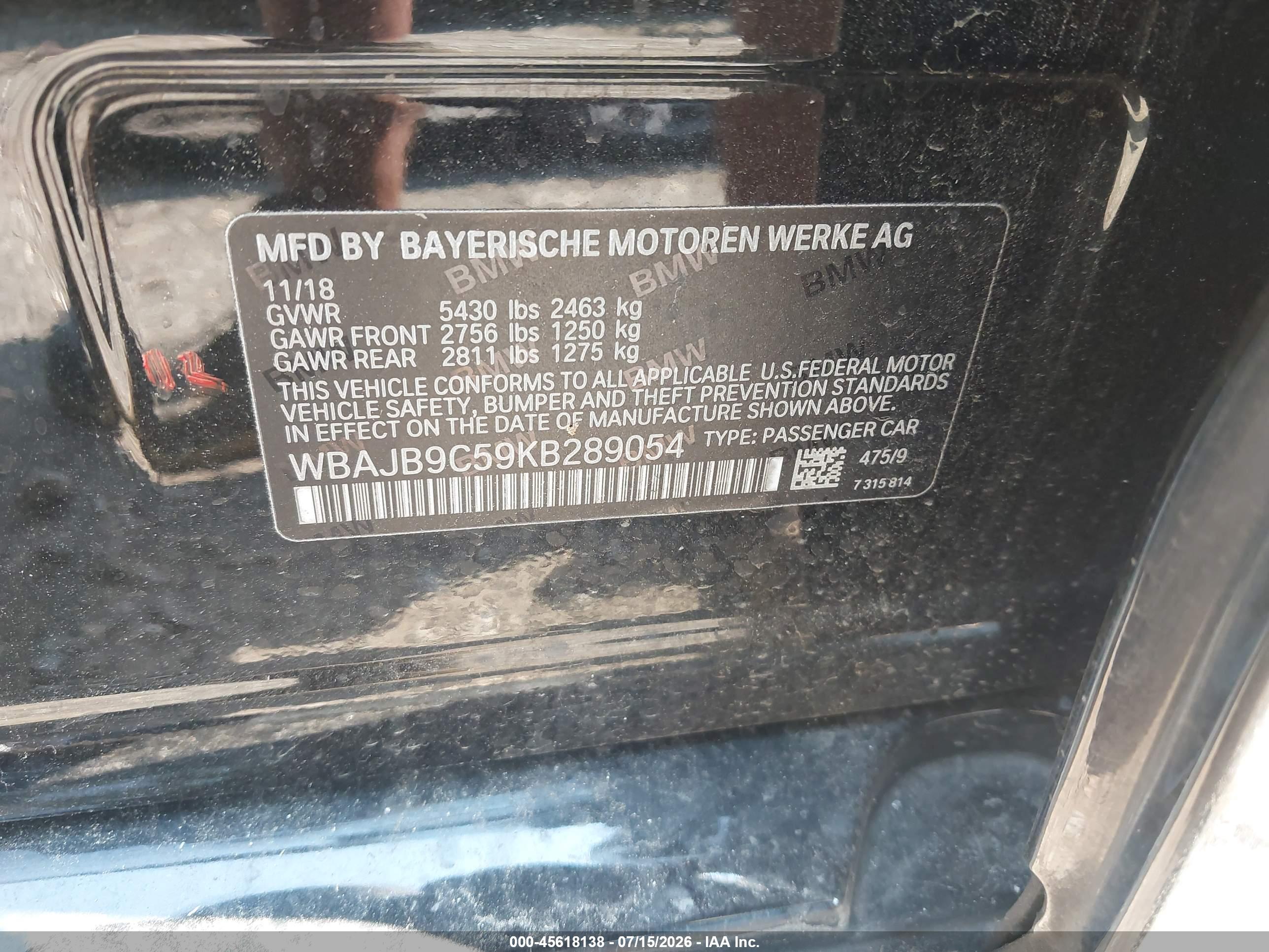 2019 BMW M550I XDRIVE