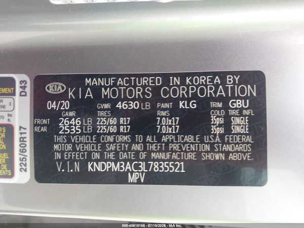 2020 KIA SPORTAGE LX