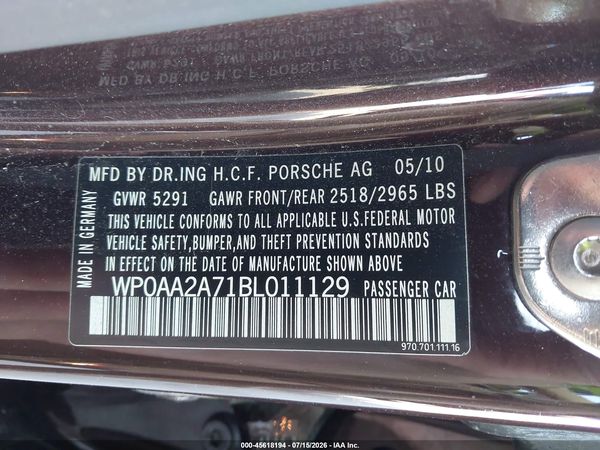 2011 PORSCHE PANAMERA 4