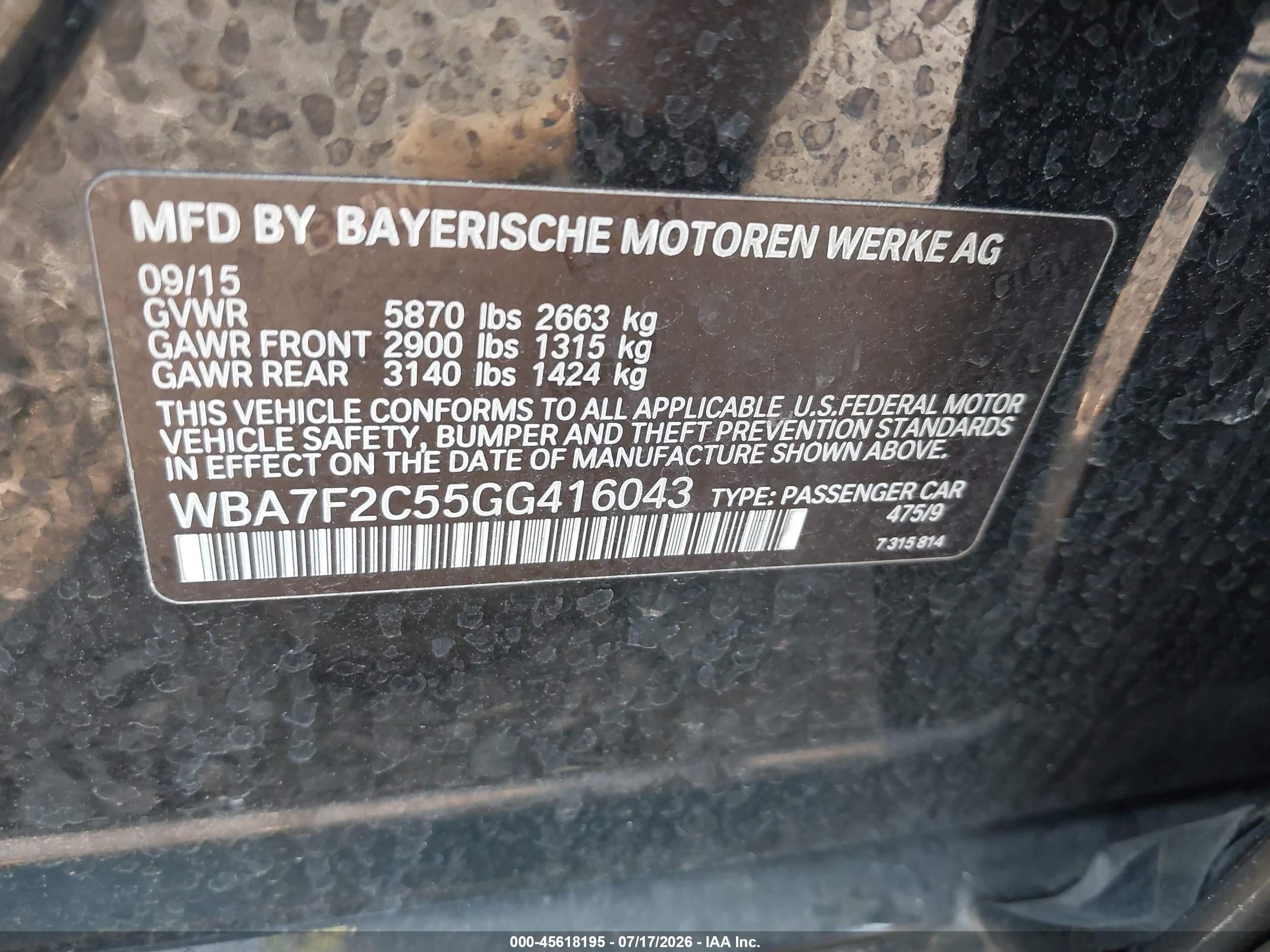 2016 BMW 750I XDRIVE