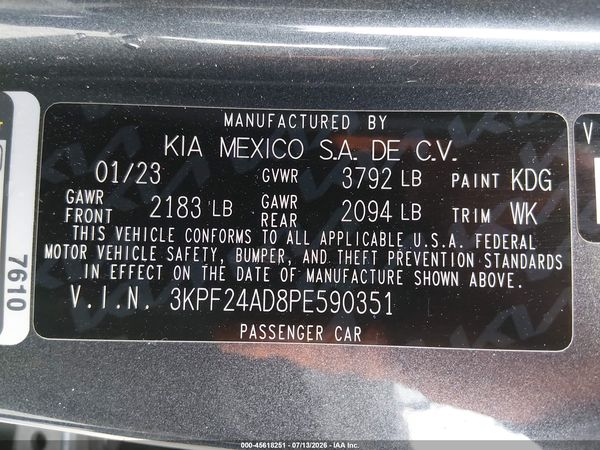 2023 KIA FORTE LXS
