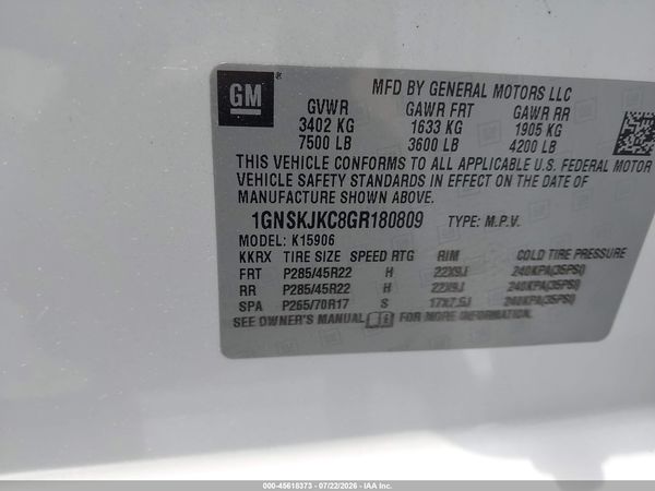 2016 CHEVROLET SUBURBAN LTZ — I9