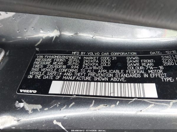 2017 VOLVO XC60 T5 INSCRIPTION