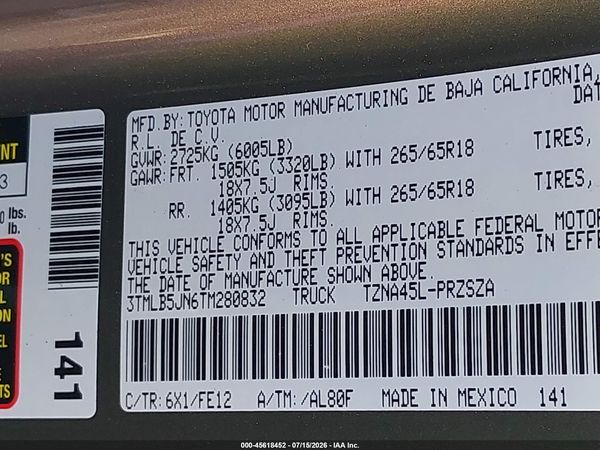 2026 TOYOTA TACOMA TRD SPORT