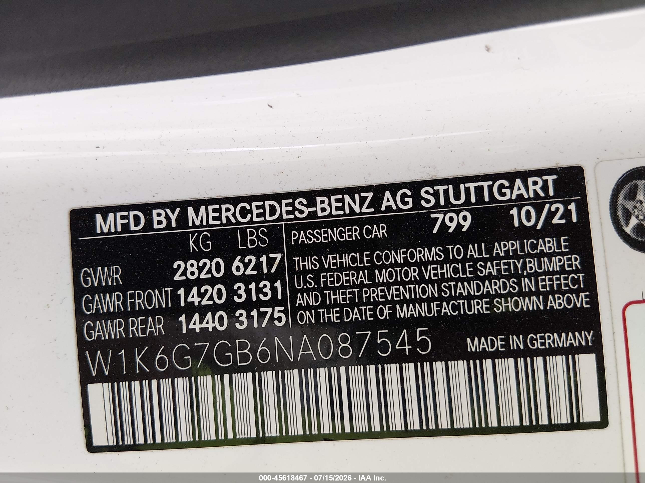 2022 MERCEDES-BENZ S 580 4MATIC