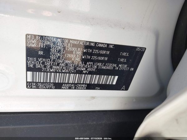 2020 TOYOTA RAV4 HYBRID XSE