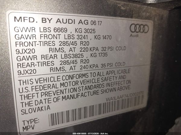 2018 AUDI Q7 3.0T PREMIUM