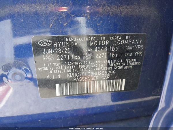 2022 HYUNDAI IONIQ PLUG-IN HYBRID SEL