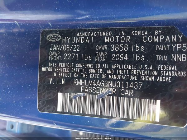 2022 HYUNDAI ELANTRA SEL