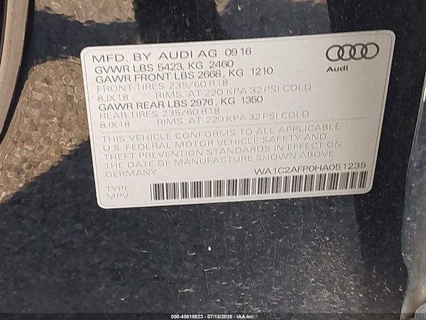 2017 AUDI Q5 2.0T PREMIUM