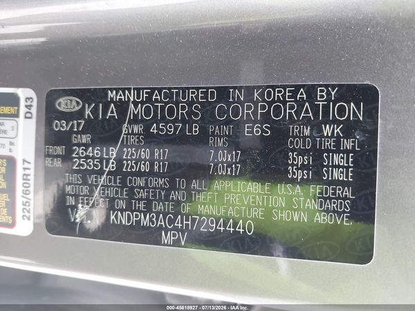 2017 KIA SPORTAGE LX