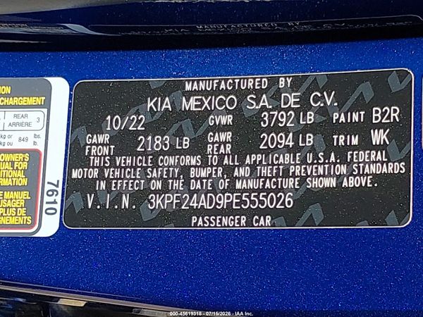2023 KIA FORTE LXS