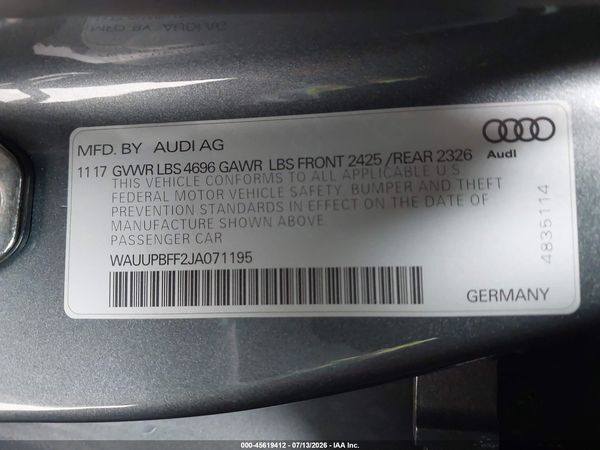 2018 AUDI A3 E-TRON