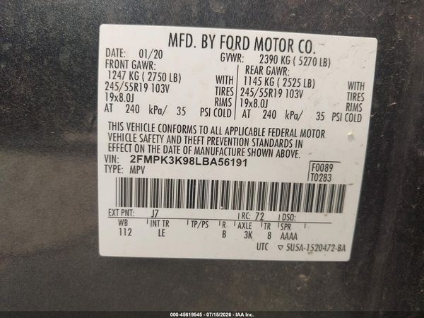2020 FORD EDGE TITANIUM