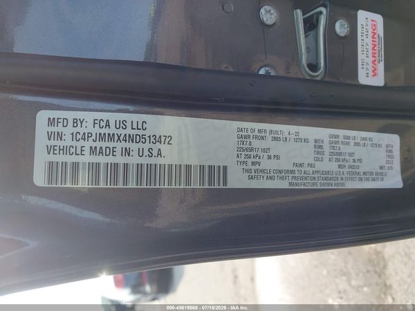2022 JEEP CHEROKEE LATITUDE LUX 4X4