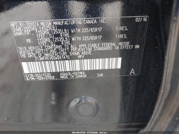2016 TOYOTA RAV4 XLE