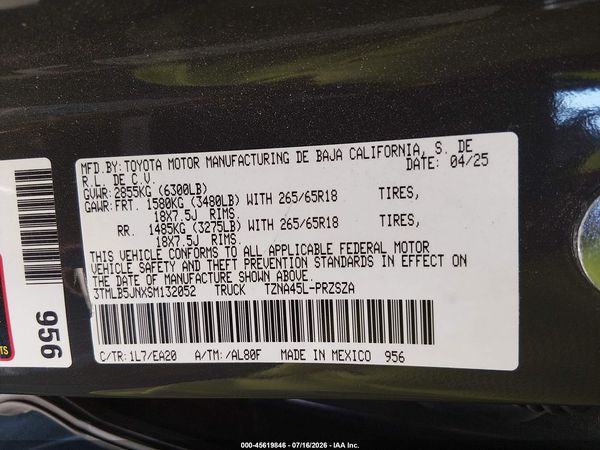 2025 TOYOTA TACOMA TRD SPORT