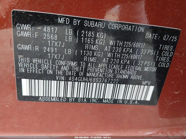 2025 SUBARU CROSSTREK WILDERNESS — I9