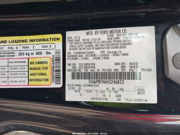 2017 FORD MUSTANG ECOBOOST