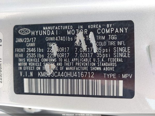 2017 HYUNDAI TUCSON SE