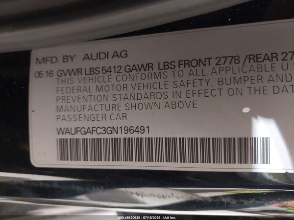 2016 AUDI A6 3.0T PREMIUM PLUS