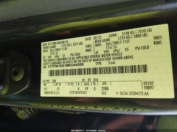 2021 FORD F-150 XLT