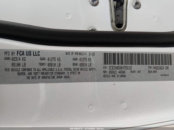 2019 DODGE CHARGER SXT RWD
