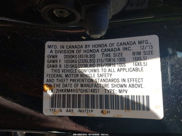 2016 HONDA CR-V LX