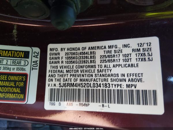 2013 HONDA CR-V EX