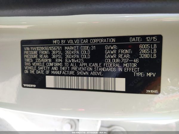 2016 VOLVO XC90 T5 MOMENTUM