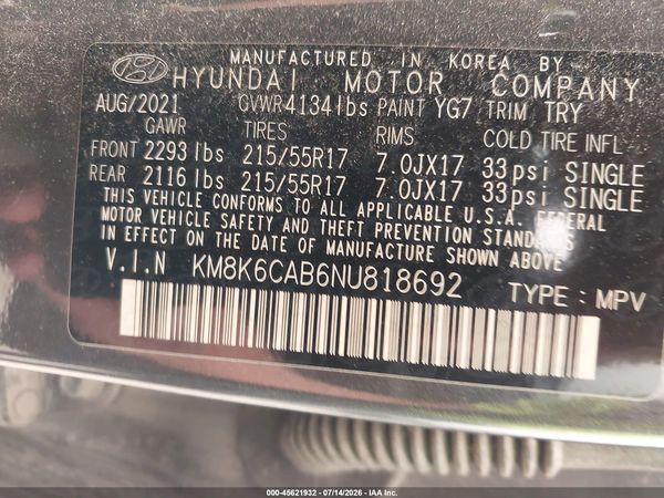 2022 HYUNDAI KONA SEL