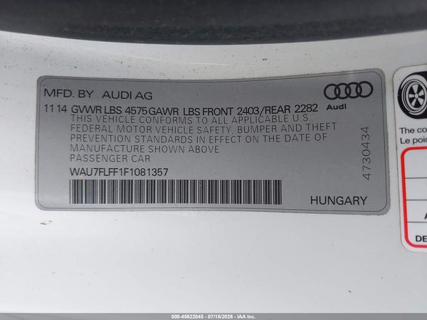 2015 AUDI A3 2.0T PREMIUM