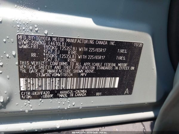 2021 TOYOTA RAV4 XLE