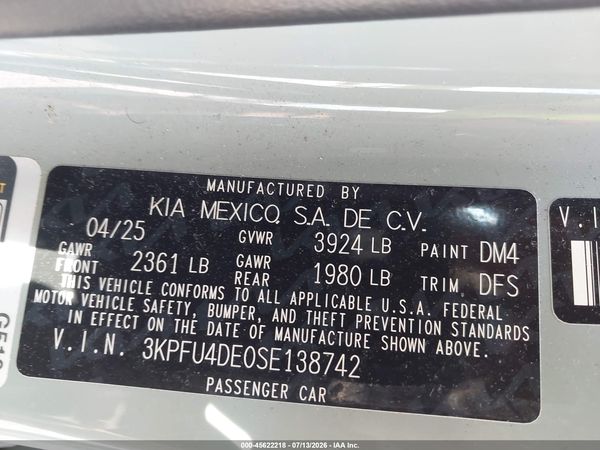2025 KIA K4 EX