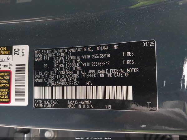 2025 TOYOTA GRAND HIGHLANDER XLE