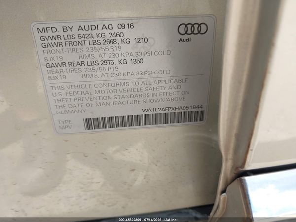 2017 AUDI Q5 2.0T PREMIUM