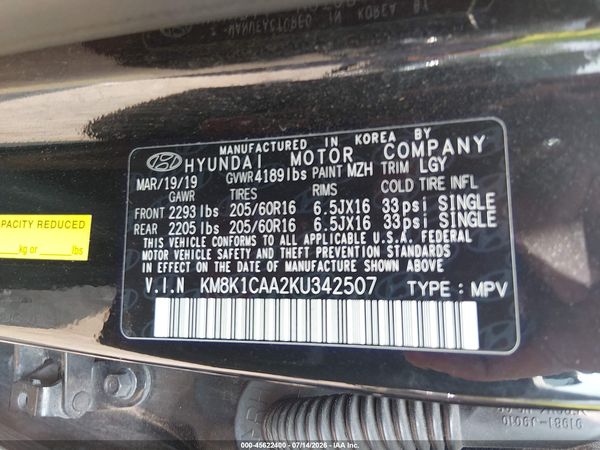 2019 HYUNDAI KONA SE