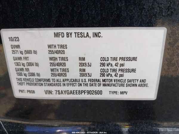2023 TESLA MODEL Y — I9