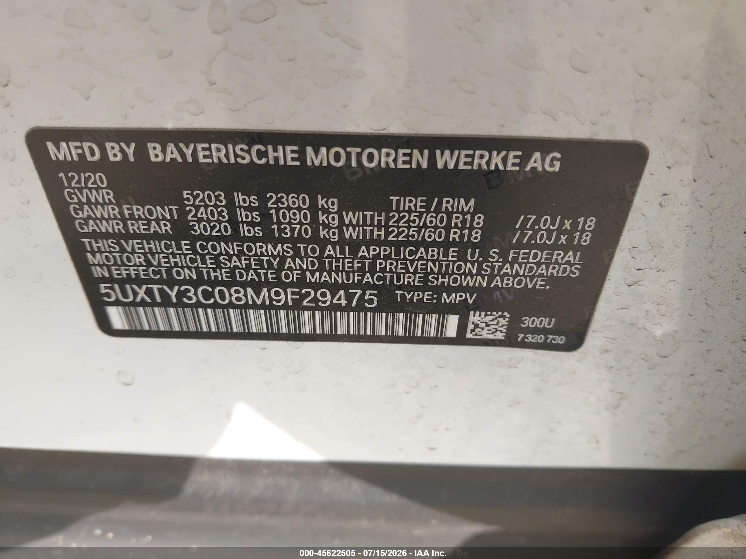 2021 BMW X3 SDRIVE30I